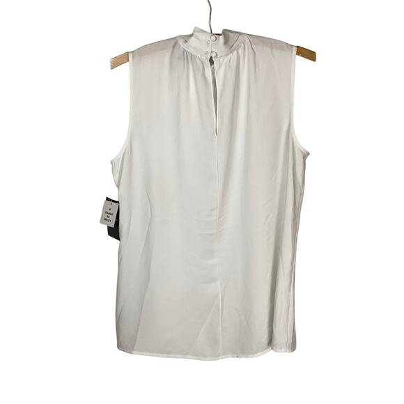 Riley & Rae White Bow Tie Sleeveless CorpCore Blouse Size S NWT - Picture 2 of 8